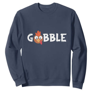 Funny Thanksgiving Turkey Sweatshirt Gobble Family Fall Autumn Season TS10 Navy Print Your Wear