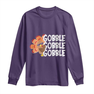 Thanksgiving Gobble Long Sleeve Shirt Turkey Day Thanksgiving Family TS10 Purple Print Your Wear