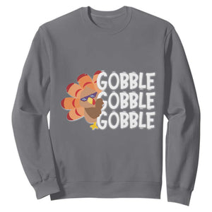 Thanksgiving Gobble Sweatshirt Turkey Day Thanksgiving Family TS10 Charcoal Print Your Wear