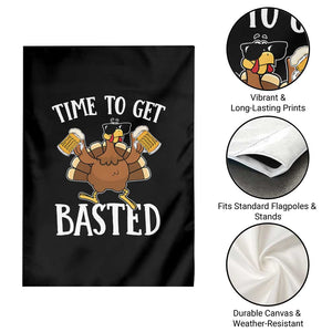 Funny Beer Thanksgiving Turkey Garden Flag Time To Get Basted TS10 Print Your Wear