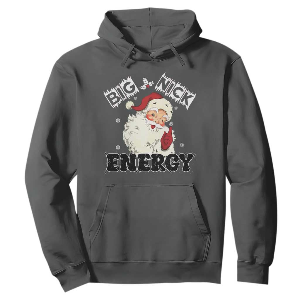 Christmas Santa Hoodie Big Nick Energy Vintage Holiday TS10 Dark Heather Print Your Wear