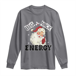 Christmas Santa Long Sleeve Shirt Big Nick Energy Vintage Holiday TS10 Charcoal Print Your Wear