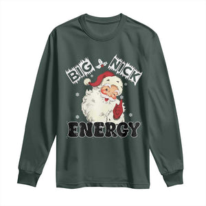 Christmas Santa Long Sleeve Shirt Big Nick Energy Vintage Holiday TS10 Dark Forest Green Print Your Wear