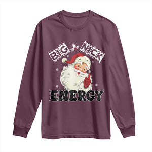 Christmas Santa Long Sleeve Shirt Big Nick Energy Vintage Holiday TS10 Maroon Print Your Wear