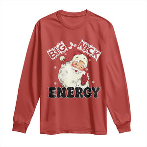 Christmas Santa Long Sleeve Shirt Big Nick Energy Vintage Holiday TS10 Red Print Your Wear