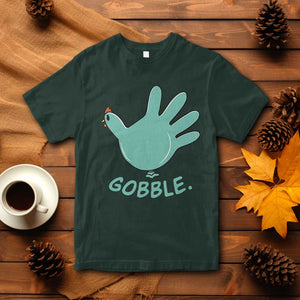 Thanksgiving Nurse Turkey T Shirt Turkey Glove Cute Thanksgiving Thankful Nurse Medical Assistant TS10 Dark Forest Green Print Your Wear