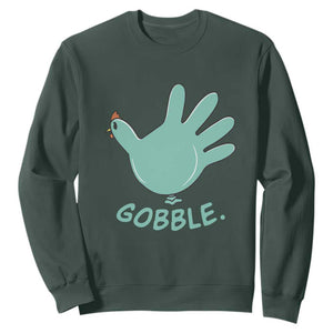 Thanksgiving Nurse Turkey Sweatshirt Turkey Glove Cute Thanksgiving Thankful Nurse Medical Assistant TS10 Dark Forest Green Print Your Wear