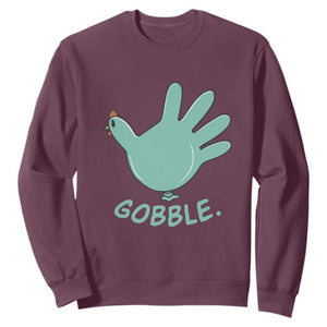 Thanksgiving Nurse Turkey Sweatshirt Turkey Glove Cute Thanksgiving Thankful Nurse Medical Assistant TS10 Maroon Print Your Wear