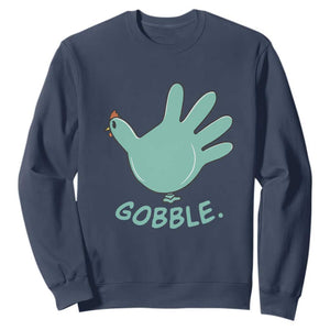 Thanksgiving Nurse Turkey Sweatshirt Turkey Glove Cute Thanksgiving Thankful Nurse Medical Assistant TS10 Navy Print Your Wear