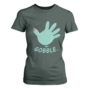 Thanksgiving Nurse Turkey T Shirt For Women Turkey Glove Cute Thanksgiving Thankful Nurse Medical Assistant TS10 Dark Forest Green Print Your Wear