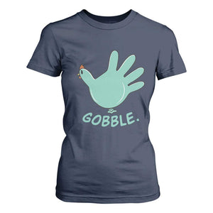 Thanksgiving Nurse Turkey T Shirt For Women Turkey Glove Cute Thanksgiving Thankful Nurse Medical Assistant TS10 Navy Print Your Wear