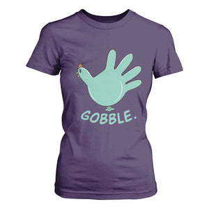 Thanksgiving Nurse Turkey T Shirt For Women Turkey Glove Cute Thanksgiving Thankful Nurse Medical Assistant TS10 Purple Print Your Wear