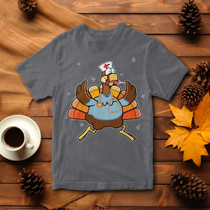 Thanksgiving Nurse Turkey T Shirt Funny Nursing Student Gift Thankful Nurse Medical Assistant TS10 Charcoal Print Your Wear