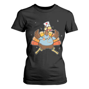 Thanksgiving Nurse Turkey T Shirt For Women Funny Nursing Student Gift Thankful Nurse Medical Assistant TS10 Black Print Your Wear