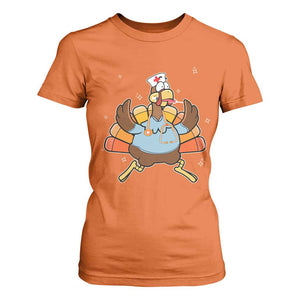 Thanksgiving Nurse Turkey T Shirt For Women Funny Nursing Student Gift Thankful Nurse Medical Assistant TS10 Orange Print Your Wear