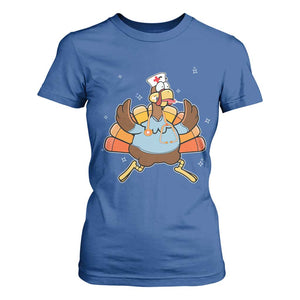 Thanksgiving Nurse Turkey T Shirt For Women Funny Nursing Student Gift Thankful Nurse Medical Assistant TS10 Royal Blue Print Your Wear