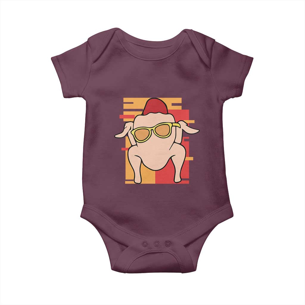Turkey Thanksgiving Baby Onesie Funny Fall TS10 Maroon Print Your Wear