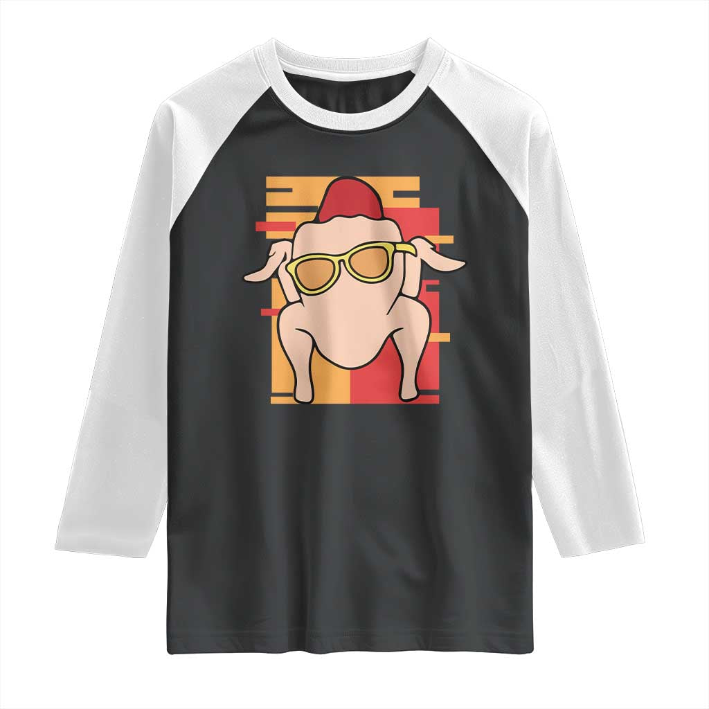 Turkey Thanksgiving Raglan Shirt Funny Fall TS10 Black White Print Your Wear