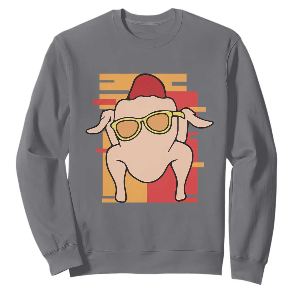 Turkey Thanksgiving Sweatshirt Funny Fall TS10 Charcoal Print Your Wear