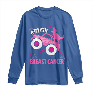 Crush Breast Cancer Awareness Long Sleeve Shirt Pink Ribbon Monster Truck Dinosaur TS10 Royal Blue Print Your Wear