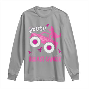 Crush Breast Cancer Awareness Long Sleeve Shirt Pink Ribbon Monster Truck Dinosaur TS10 Sport Gray Print Your Wear