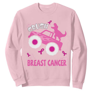 Crush Breast Cancer Awareness Sweatshirt Pink Ribbon Monster Truck Dinosaur TS10 Light Pink Print Your Wear