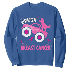 Crush Breast Cancer Awareness Sweatshirt Pink Ribbon Monster Truck Dinosaur TS10 Royal Blue Print Your Wear