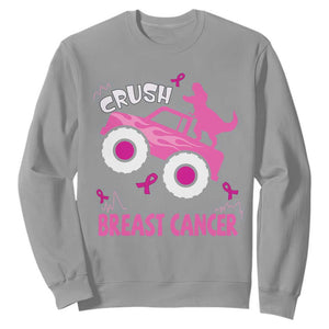 Crush Breast Cancer Awareness Sweatshirt Pink Ribbon Monster Truck Dinosaur TS10 Sport Gray Print Your Wear