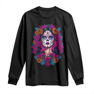 Dia De Los Muertos Catrina Day Of The Dead Sugar Skull Long Sleeve Shirt TS10 Black Print Your Wear