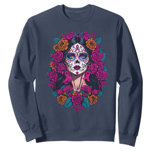 Dia De Los Muertos Catrina Day Of The Dead Sugar Skull Sweatshirt TS10 Navy Print Your Wear