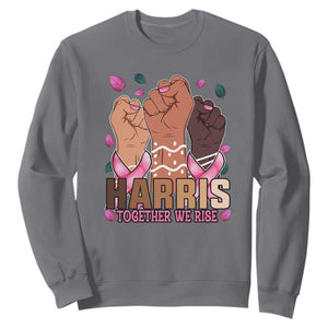 Breast Cancer Awareness Month Kamala Harris Sweatshirt In October We Wear Pink 2024 Together We Rise TS10 Charcoal Print Your Wear