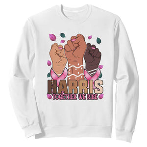 Breast Cancer Awareness Month Kamala Harris Sweatshirt In October We Wear Pink 2024 Together We Rise TS10 White Print Your Wear