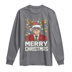 Funny Trump Xmas Long Sleeve Shirt Merry Christmas Santa TS10 Charcoal Print Your Wear