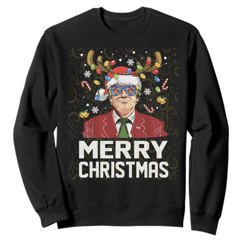 Funny Trump Xmas Sweatshirt Merry Christmas Santa TS10 Black Print Your Wear