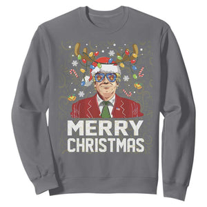 Funny Trump Xmas Sweatshirt Merry Christmas Santa TS10 Charcoal Print Your Wear