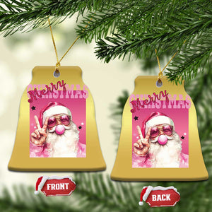 Pink Santa Retro Christmas Christmas Ornament Blowing Bubble Pink Xmas Matching Family Group Party TS10 Bell Flake Gold Print Your Wear