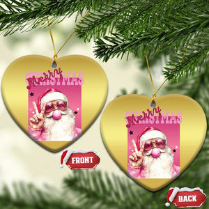 Pink Santa Retro Christmas Christmas Ornament Blowing Bubble Pink Xmas Matching Family Group Party TS10 Heart Gold Print Your Wear