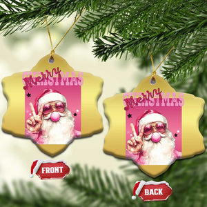 Pink Santa Retro Christmas Christmas Ornament Blowing Bubble Pink Xmas Matching Family Group Party TS10 Snow Flake Gold Print Your Wear