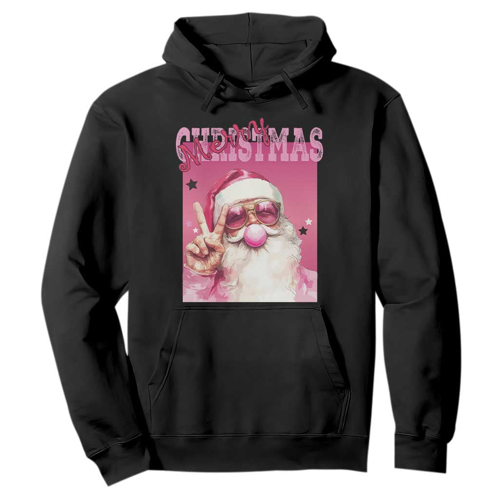 Pink Santa Retro Christmas Hoodie Blowing Bubble Pink Xmas Matching Family Group Party TS10 Black Print Your Wear