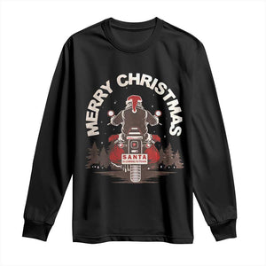 Motorcycle Christmas Long Sleeve Shirt Santa Riding to Town Merry Xmas TS10 Black Print Your Wear