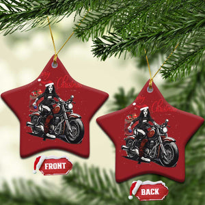 Girl Motorcycle Santa Christmas Ornament Lady Biker Merry Christmas TS10 Star Red Print Your Wear