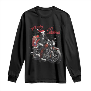 Girl Motorcycle Santa Long Sleeve Shirt Lady Biker Merry Christmas TS10 Black Print Your Wear