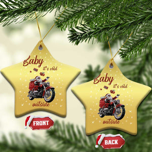 Funny Christmas Motorcycle Santa Christmas Ornament Xmas Motorbike Biker Gift TS10 Star Gold Print Your Wear