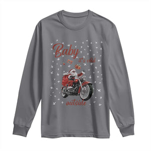 Funny Christmas Motorcycle Santa Long Sleeve Shirt Xmas Motorbike Biker Gift TS10 Charcoal Print Your Wear