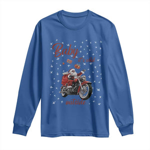 Funny Christmas Motorcycle Santa Long Sleeve Shirt Xmas Motorbike Biker Gift TS10 Royal Blue Print Your Wear