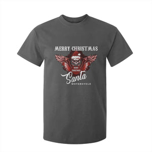 Motorcycle Biker Santa T Shirt For Kid Merry Christmas Skull Xmas TS10 Dark Heather Print Your Wear