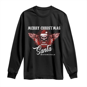 Motorcycle Biker Santa Long Sleeve Shirt Merry Christmas Skull Xmas TS10 Black Print Your Wear