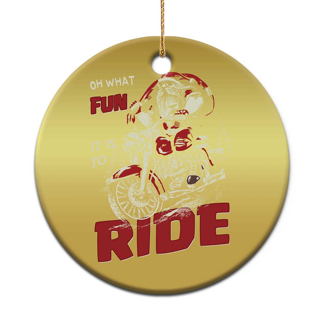 Funny Biker Christmas Ornament Oh What Fun It Is To Ride Santa Riding On A Motorcycle TS10 Print Your Wear