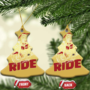 Funny Biker Christmas Ornament Oh What Fun It Is To Ride Santa Riding On A Motorcycle TS10 Christmas Tree Gold Print Your Wear