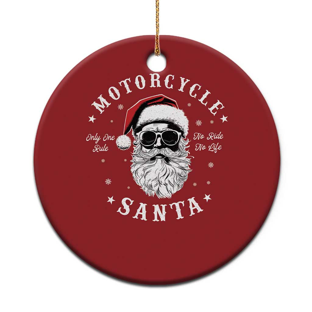 Funny Christmas Motorcycle Santa Christmas Ornament No Ride No Life Motorbike Rider Grandpa TS10 Print Your Wear